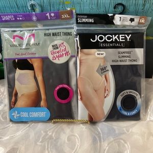 NWT Maidenform, Jockey High waisted thong. Black 3XL